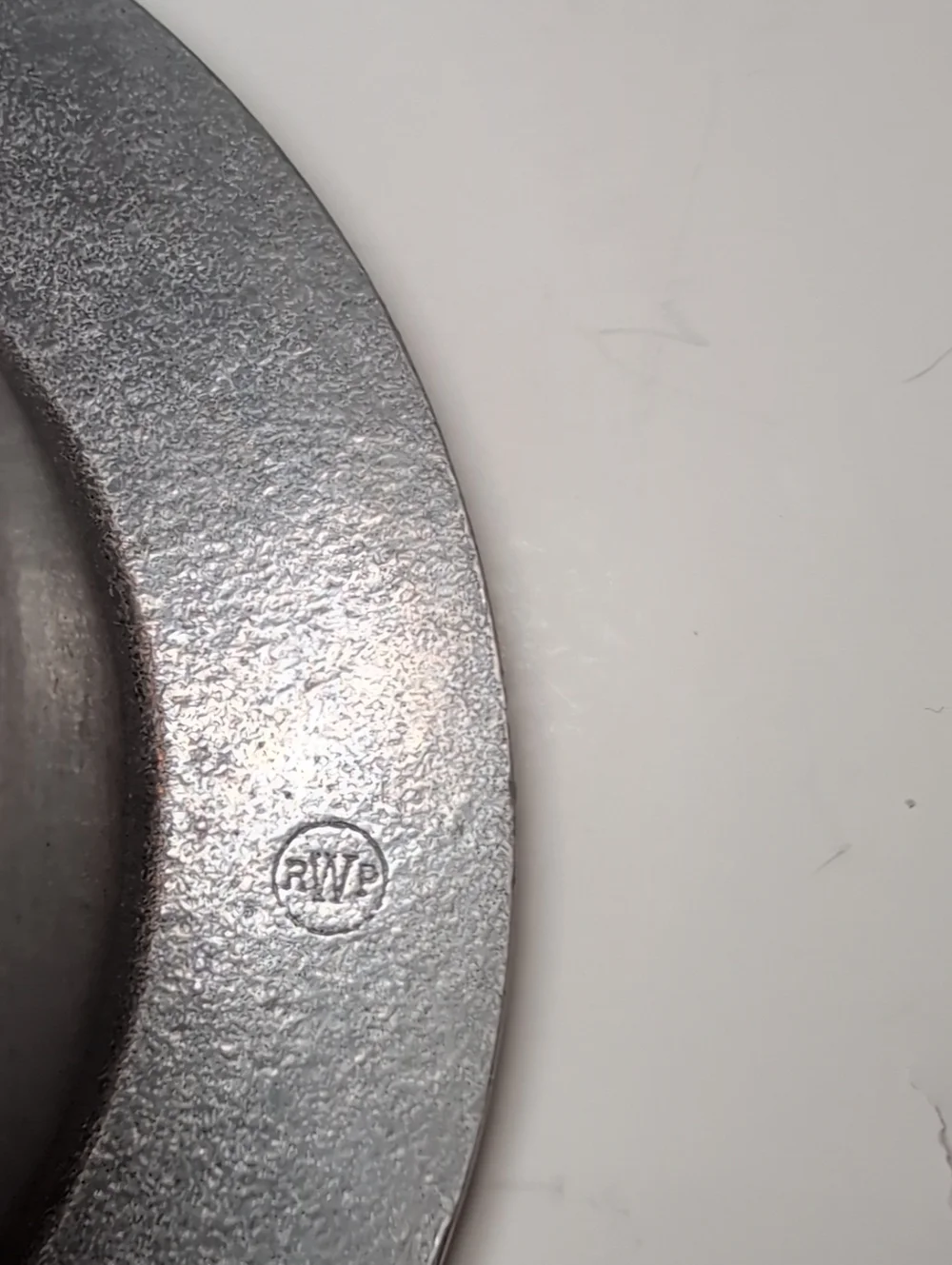 Vintage Pewter Wine Bottle Coaster  with French Inscription - Silver